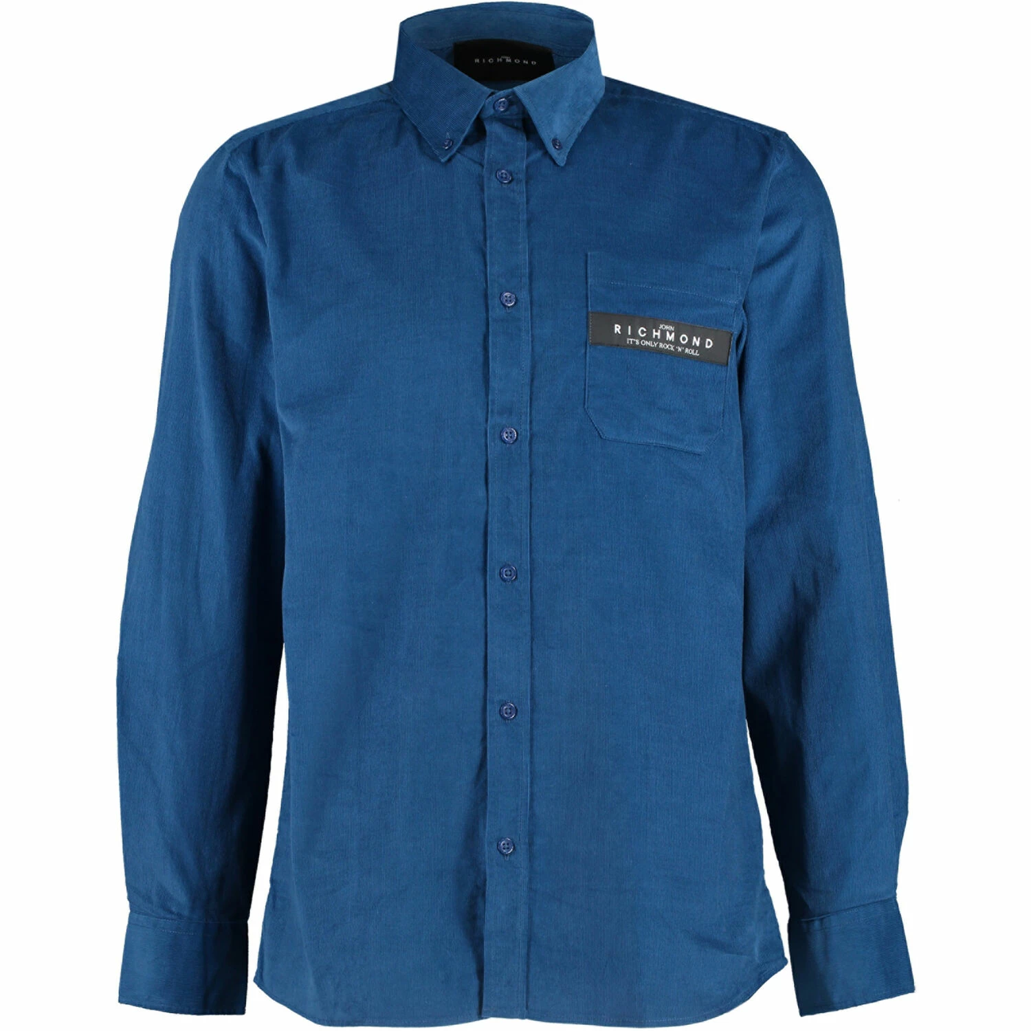 John Richmond Blue Corduroy Casual Shirt 1 John Richmond Blue Corduroy Casual Shirt
