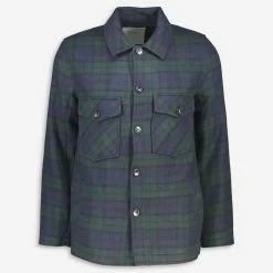 Wear London Navy & Green Flannel Check Shacket