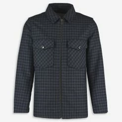 Wear London Navy Check Zip Front Shacket
