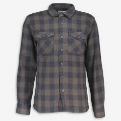 Wear London Light Brown & Navy Check Shirt