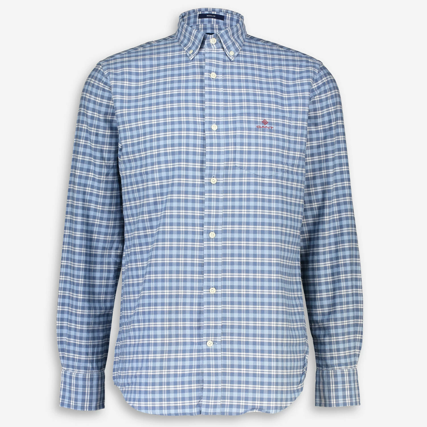 Gant Blue Checkered Oxford Shirt 1 Gant Blue Checkered Oxford Shirt