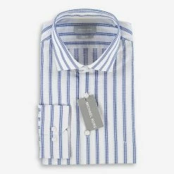 Michael Kors White & Blue Striped Shirt