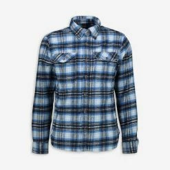 Ben Sherman Blue Checked Crushed Cotton Shacket