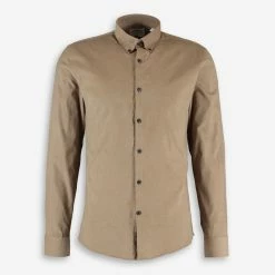 Lindbergh White Beige Long Sleeve Corduroy Shirt
