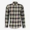 Lindbergh White Navy Checked Flannel Long Sleeve Shirt