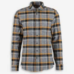 Lindbergh White Grey & Yellow Checked Casual Shirt