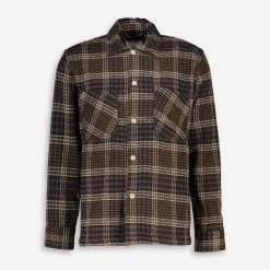 Folk Brown & Navy Check Shacket