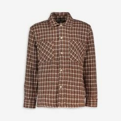 Folk Brown Stitch Shacket