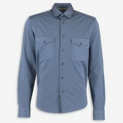 Selezione Grigio Blue Long Sleeve Casual Shirt