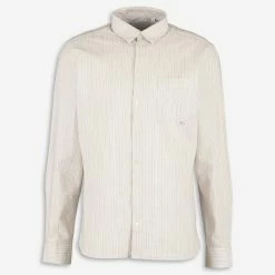 Casual Friday Beige Striped Long Sleeve Shirt