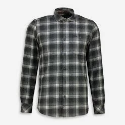 Guide London Black & White Check Flannel Shirt