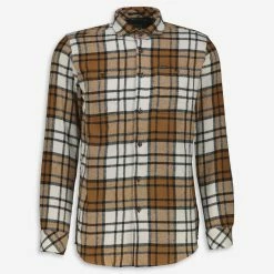 Guide London Brown & White Flannel Check Shirt