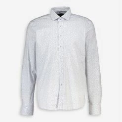 Guide London White & Blue Mini Leaf Print Shirt