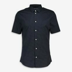 Paid In Full Navy Polka Dot Short Sleeve Shirt