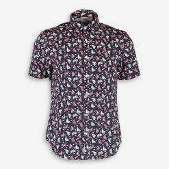 Penguin Black Boat Print Short Sleeve Shirt