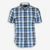Penguin Blue Checked Short Sleeve Shirt