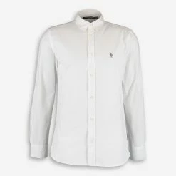 French Connection White Branded Long Sleeve Casual Shirt