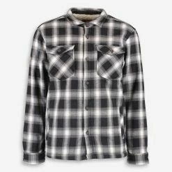 Fenchurch Black & White Check Borg Lined Shacket