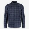 Paid In Full Navy Checked Long Sleeve Casual Shirt