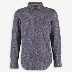 Racing Green Navy & Red Patterned Shirt