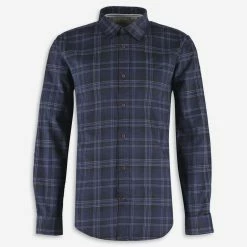 Racing Green Blue Checked Corduroy Shirt