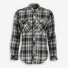 Curated Utility Black & White Checked Long Sleeve Casual Shirt