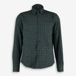 I Navili Milano Green & Grey Check Casual Shirt