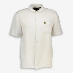 Lyle & Scott Off White Washed Oxford Linen Shirt