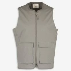 Folk Khaki Vaughan Zip Waistcoat