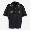 Diesel Black & Navy Embroidered Detailed Short Sleeve Casual Shirt