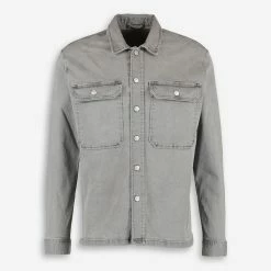 Selected Homme Grey Natural Dye Denim Overshirt