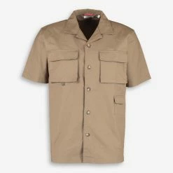 Knowledge Cotton Military Green Short Sleeve Utility Shirt