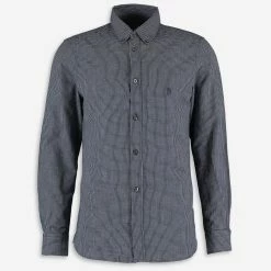 French Connection Navy & White Micro Checked Shirt
