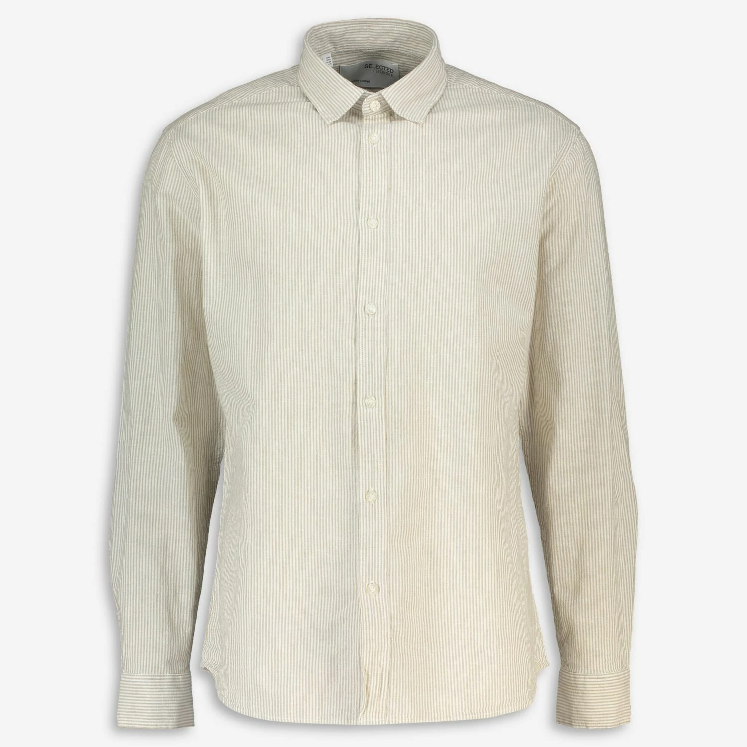 Selected Homme Beige & White Stripe Shirt 1 Selected Homme Beige & White Stripe Shirt