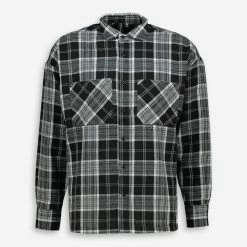 Good For Nothing Black & Grey Check Flannel Shirt