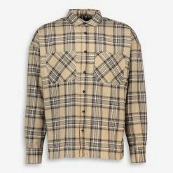 Good For Nothing Beige Check Flannel Shirt