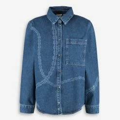 Ragged Jeans Blue Chain Print Denim Overshirt